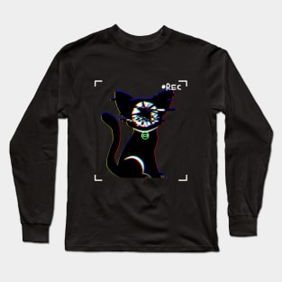 Glitch Tooth Cat Long Sleeve T-Shirt